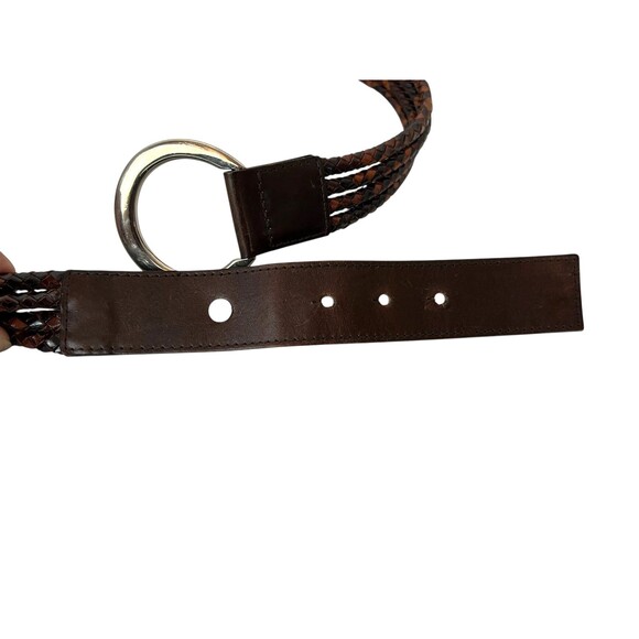 Ellen Tracy Brown Woven Strand Leather Belt  Size L  Boho  Western Vibes - Picture 5 of 13